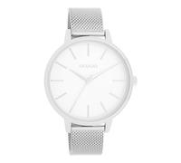 Oozoo - Timepieces Damen Uhr Silver/White | Armbanduhr Damen mit Metal mesh | Moderne Uhr für Frauen - Edle Analog Damenuhr in Rechteckig C11362 (42mm)