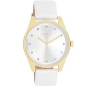Oozoo Timepieces Damen Uhr Weiß Gold| Armbanduhr Damen mit Lederarmband | Hochwertige Uhr für Frauen| Edle Analog Damenuhr in rund C11159