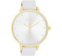 Oozoo Timepieces Damen Uhr Weiß Gold | Armbanduhr Damen mit Lederarmband | Hochwertige Uhr für Frauen| Edle Analog Damenuhr in rund C11158