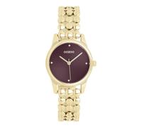 Oozoo Timepieces Gold/rot Damen Uhr - Armbanduhr Damen mit Metall-Armband aus Kugeln | Hochwertige Uhr für Frauen - Edle Analog Damenuhr in rund C11633