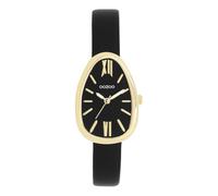 Oozoo Timepieces Gold/schwarz Damen Uhr - Armbanduhr Damen mit Lederarmband | Hochwertige Uhr für Frauen - Edle Analog Damenuhr in eiförmig C11640