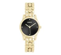 Oozoo Timepieces Gold/schwarz Damen Uhr - Armbanduhr Damen mit Metall-Armband aus Kugeln | Hochwertige Uhr für Frauen - Edle Analog Damenuhr in rund C11634
