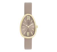 Oozoo Timepieces Gold/Taupe Damen Uhr - Armbanduhr Damen mit Lederarmband | Hochwertige Uhr für Frauen - Edle Analog Damenuhr in eiförmig C11637