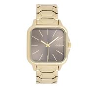 Oozoo Timepieces Gold/Taupe Unisex Uhr - Armbanduhr Unisex mit Edelstahlarmband | Hochwertige Uhr für alle - Edle Analog Unisexuhr in quadratisch C11606