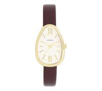 Oozoo Timepieces Gold/weiß Damen Uhr - Armbanduhr Damen mit Lederarmband | Hochwertige Uhr für Frauen - Edle Analog Damenuhr in eiförmig C11635