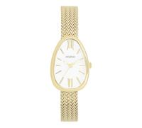 Oozoo Timepieces Gold/weiß Damen Uhr - Armbanduhr Damen mit Mesh Metallarmband | Hochwertige Uhr für Frauen - Edle Analog Damenuhr in eiförmig C11641