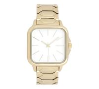 Oozoo Timepieces Gold/weiß Unisex Uhr - Armbanduhr Unisex mit Edelstahlarmband | Hochwertige Uhr für alle - Edle Analog Unisexuhr in quadratisch C11605