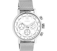 OOZOO Quarzuhr Unisex Armbanduhr silber Analog, (Analoguhr), Damen, Herrenuhr rund, groß (ca. 42mm) Edelstahlarmband, Casual-Style