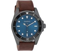 Oozoo Timepieces Herren Uhr in Braun Dunkelgrau | Armbanduhr Herren mit Lederarmband | Hochwertige Uhr für Männer | Edle Analog Herrenuhr in rund C11116