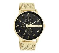 Oozoo Timepieces Herren Uhr in Gold/Black | Armbanduhr Herren mit Mesharmband | Schöne Uhr für Männer | Edle Analog Herrenuhr (45mm Gehäuse) in rund C11302