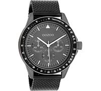 Oozoo Timepieces Herren Uhr in Schwarz Dunkelgrau| Armbanduhr Herren mit Mesh Metallarmband | Hochwertige Uhr für Männer | Edle Analog Herrenuhr in rund C11114
