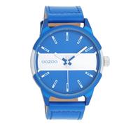 Oozoo - Timepieces Herren Uhr in Silber/Jeansblau | Armbanduhr Herren mit Edelstahlarmband | Moderne Uhr für Herren | Edle Analog Herrenuhr in Rund C11442 (48mm Gehäuse)