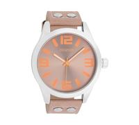 Oozoo Timepieces Herren Uhr in Silver/Braun| Armbanduhr Herren mit Lederarmband | Hochwertige Uhr für Männer | Edle Analog Herrenuhr (46mm Gehäuse) in rund C1088