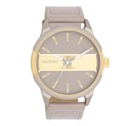 Oozoo Timepieces Herren Uhr in Taupe/Gold metallic | Armbanduhr Herren mit Lederarmband | Schöne Uhr für Männer | Edle Analog Herrenuhr (48mm Gehäuse) in rund C11317
