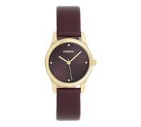 Oozoo Timepieces rot/Gold Damen Uhr - Armbanduhr Damen mit Lederarmband | Hochwertige Uhr für Frauen - Edle Analog Damenuhr in rund C11627