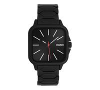 Oozoo Timepieces schwarz Unisex Uhr - Armbanduhr Unisex mit Edelstahlarmband | Hochwertige Uhr für alle - Edle Analog Unisexuhr in quadratisch C11609