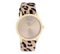 Oozoo Timepieces Unisex Uhr in Leopard/Taupe - Armbanduhr Unisex mit Lederarmband | Hochwertige Uhr - Edle Analog Unisexuhr in rund C11372