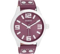 Oozoo Timepieces Unisex Uhr in Lila - Armbanduhr Unisex mit Lederarmband | Hochwertige Uhr - Edle Analog Unisexuhr in rund C11552