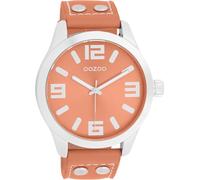 Oozoo Timepieces Unisex Uhr in Orange Matt - Armbanduhr Unisex mit Lederarmband | Hochwertige Uhr - Edle Analog Unisexuhr in rund C11550