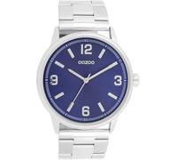 Oozoo Timepieces Unisex Uhr in Silber I Armbanduhr Unisex mit Edelstahlarmband I Moderne Uhr für Frauen & Männer I Edle Analog Unisexuhr Rund 45mm Gehäuse C11503