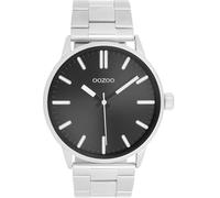 Oozoo Timepieces Unisex Uhr in Silber I Armbanduhr Unisex mit Edelstahlarmband I Moderne Uhr für Frauen & Männer I Edle Analog Unisexuhr Rund 45mm Gehäuse C11514