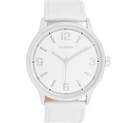 Oozoo Timepieces Unisex Uhr in Silber I Armbanduhr Unisex mit Lederarmband I Moderne Uhr für Frauen & Männer I Edle Analog Unisexuhr Rund 45mm Gehäuse C11500