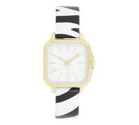 Oozoo Timepieces Zebra/Gold Damen Uhr - Armbanduhr Damen mit Lederarmband | Hochwertige Uhr für Frauen - Edle Analog Damenuhr in quadratisch C11610