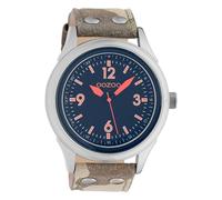 Oozoo Unisex Armbanduhr Timepieces Analog Leder Camouflage braun UOC10354 Analoguhr