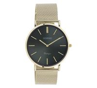 Oozoo Vintage Armbanduhr mit Edelstahl Milanaiseband 40 MM Grün/Goldfarben C10872