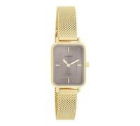 Oozoo Vintage Damen Uhr Gold/Taupe | Armbanduhr Damen mit Mesharmband | Moderne Uhr für Frauen | Edle Analog Damenuhr in rechteckig C20353 (24x28mm Gehäuse)