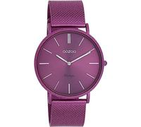 Oozoo Vintage Damen Uhr Lila - Armbanduhr Damen mit 20mm Lederarmband - Analog Damenuhr in rund C20332