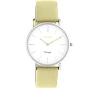 Oozoo Vintage Damen Uhr - Sandfarbene Armbanduhr Damen mit 18mm Lederarmband - Analoge Damen Armbanduhr in rund - auch als Herren Uhr passend - C20282