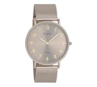 Oozoo Vintage Damen Uhr Taupe | Armbanduhr Damen mit Metallgeflecht-Armband | Moderne Uhr für Frauen | Edle Analog Damenuhr in rund C20380 (40mm Gehäuse)