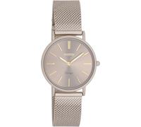 Oozoo Vintage Damen Uhr taupe/Gold | Armbanduhr Damen mit Mesharmband | Moderne Uhr für Frauen | Edle Analog Damenuhr in rund C20338 (32mm Gehäuse)