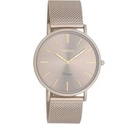 Oozoo Vintage Damen Uhr Taupe/Gold | Armbanduhr Damen mit Mesharmband | Moderne Uhr für Frauen | Edle Analog Damenuhr in rund C20336 (40mm Gehäuse)