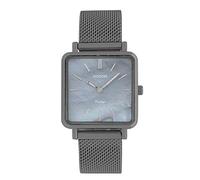 Oozoo Vintage Damenuhr Eckig Metallband 28 MM Gun Metal/Perlmutt Blau C9849