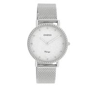 Oozoo Vintage Damenuhr mit Edelstahl Milanaiseband 34 MM Glitzer/Silberfarben C20051