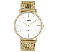 OOZOO Quarzuhr »UOC9909 Herren-Uhr gold Vintage«, (Analoguhr), Herren Armbanduhr rund, Edelstahlarmband gold, Fashion