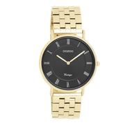 Oozoo Vintage Herren Uhr in Gold/schwarz| Armbanduhr Herren mit Edelstahl Armband | Schöne Uhr für Männer | Edle Analog Herrenuhr (36mm Gehäuse) in rund C20371