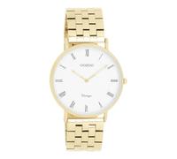 Oozoo Vintage Herren Uhr in Gold/weiß| Armbanduhr Herren mit Edelstahl Armband | Schöne Uhr für Männer | Edle Analog Herrenuhr (36mm Gehäuse) in rund C20369