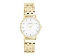 Oozoo Vintage Herren Uhr in Gold/weiß| Armbanduhr Herren mit Edelstahl Armband | Schöne Uhr für Männer | Edle Analog Herrenuhr (28mm Gehäuse) in rund C20376