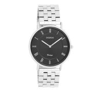 Oozoo Vintage Herren Uhr in Silber/schwarz| Armbanduhr Herren mit Edelstahl Armband | Schöne Uhr für Männer | Edle Analog Herrenuhr (36mm Gehäuse) in rund C20366
