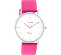 OOZOO Quarzuhr Vintage Damenuhr C20280 Lederband Pink 40 mm