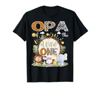 Opa Of The Wild One 1. Geburtstag Kinder Safari Woodland T-Shirt