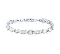 Opal-Armband Laurel aus 925 Silber mit synthetischem weißem Opal 5 mm
