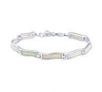 Opal-Armband Tracey aus 925 Silber mit synthetischem weißem Opal 5 mm