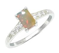 Opal Edelstein für Herren und Damen in allen Größen Sterling Silber Stilvoller Handgefertigter Band Ring Geschenkartikel Schmuck CRG1239BE3_(49 (15.6))