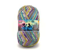 Opal Festival, 6-fach Sockenwolle, 150 g / 420 m, Nadelstärke 3-4, 75% Schurwolle, 25% Polyamid, schöne Farben, weich, saugfähig, strapazierfähig (11423 Bühnenshow)