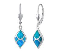Opal Ohrringe aus Silber 925 Sea mit synthetischem blauem Opal