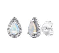 Opal Ohrstecker aus Silber 925 mit echtem klarem Topas Diandra